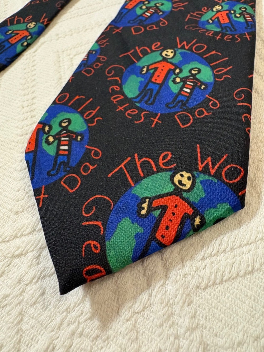 Vintage Ralph Marlin "World's Greatest Dad" Novelty Men's Necktie
